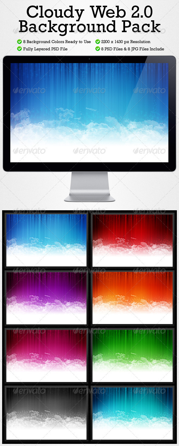 Cloudy Web 2.0 Background Pack