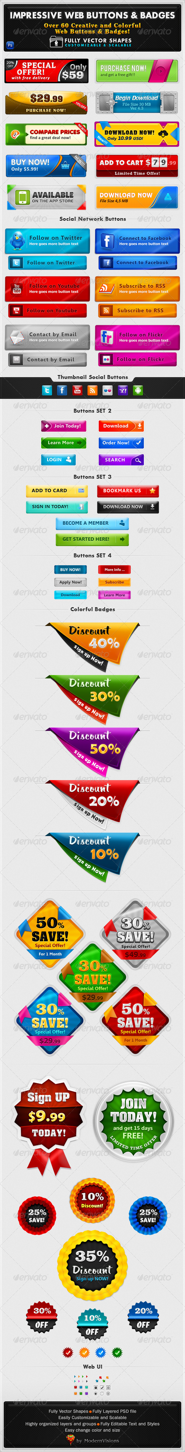 Impressive Web Buttons & Badges